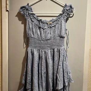 Urban Outfitters Blue Ruffled Dress